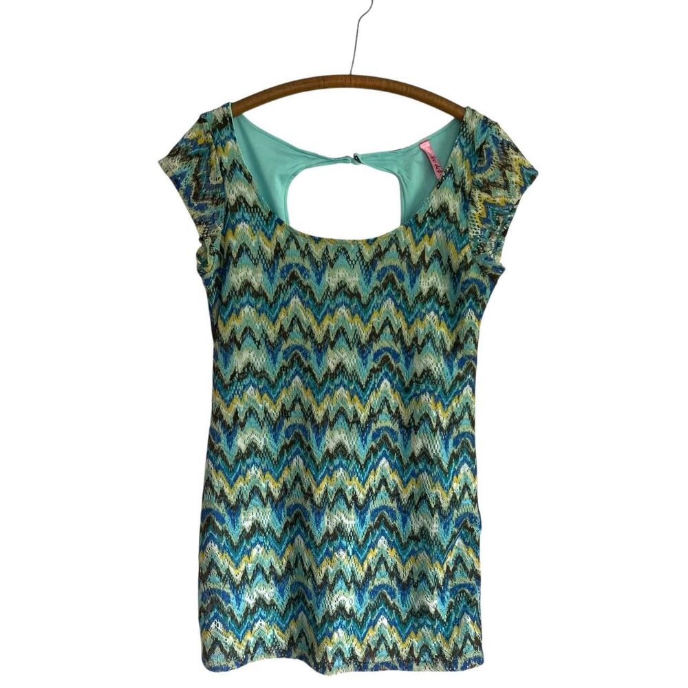 Retro Doll Knitted Zig-Zag Mini Dress: Y2K, 2000s
